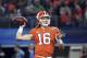 Clemson quarterback Trevor Lawrence (16) throws a pass in the first half of the NCAA Cotton Bowl semi-final playoff football game against Notre Dame on Saturday, Dec. 29, 2018, in Arlington, Texas. (AP Photo/Jeffrey McWhorter)