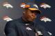 Denver Broncos head coach Vance Joseph speaks during a news conference after an NFL football game against the Los Angeles Chargers, Sunday, Dec. 30, 2018, in Denver. (AP Photo/Jack Dempsey)
