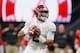 ATLANTA, GA - DECEMBER 01: Jalen Hurts #2 of the Alabama Crimson Tide looks to pass in the fourth quarter against the Georgia Bulldogs during the 2018 SEC Championship Game at Mercedes-Benz Stadium on December 1, 2018 in Atlanta, Georgia. (Photo by Kevin C. Cox/Getty Images)