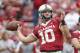 Oklahoma quarterback Austin Kendall (10) warms up before the start of an NCAA college football game against Baylor in Norman, Okla., Saturday, Sept. 29, 2018. (AP Photo/Alonzo Adams)