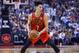 TORONTO, ON - JANUARY 8: Jeremy Lin #7 of the Atlanta Hawks dribbles the ball during the first half of an NBA game against the Toronto Raptors at Scotiabank Arena on January 8, 2019 in Toronto, Canada. NOTE TO USER: User expressly acknowledges and agrees that, by downloading and or using this photograph, User is consenting to the terms and conditions of the Getty Images License Agreement. (Photo by Vaughn Ridley/Getty Images)