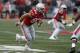 Ohio State defensive lineman Nick Bosa plays against Rutgers during an NCAA college football game Saturday, Sept. 8, 2018, in Columbus, Ohio. (AP Photo/Jay LaPrete)