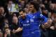 LONDON, ENGLAND - JANUARY 12: Pedro of Chelsea celebrates with teammate Willian after scoring his team's first goal during the Premier League match between Chelsea FC and Newcastle United at Stamford Bridge on January 12, 2019 in London, United Kingdom. (Photo by Harriet Lander/Copa/Getty Images)