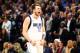 MINNEAPOLIS, MN - JANUARY 11: Luka Doncic #77 of the Dallas Mavericks reacts after hitting a three point shot in the fourth quarter against the Minnesota Timberwolves at Target Center on January 11, 2019 in Minneapolis, Minnesota. The Dallas Mavericks defeated the Minnesota Timberwolves 119-115. NOTE TO USER: User expressly acknowledges and agrees that, by downloading and or using this Photograph, user is consenting to the terms and conditions of the Getty Images License Agreement. (Photo by David Berding/Getty Images)