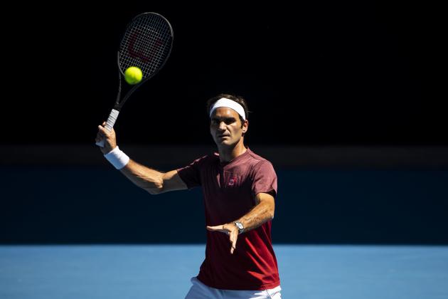 MELBOURNE, AUSTRALIA - JANUARY 13: Roger Federer of Switzerland during a practice session ahead of the 2019 Australian Open at Melbourne Park on January 13, 2019 in Melbourne, Australia. (Photo by TPN/Getty Images)