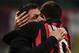 AC Milan's Argentine forward Gonzalo Higuain (R) celebrates with AC Milan's Italian coach Gennaro Gattuso after scoring 2-1 during the Italian Serie A football match AC Milan vs Spal on December 29, 2018 at San Siro stadium in Milan. (Photo by Marco BERTORELLO / AFP) (Photo credit should read MARCO BERTORELLO/AFP/Getty Images)
