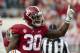 Alabama linebacker Mack Wilson (30) signals during the first half of an NCAA college football game against Auburn, Saturday, Nov. 24, 2018, in Tuscaloosa, Ala. (AP Photo/Vasha Hunt)