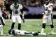 NEW ORLEANS, LOUISIANA - JANUARY 13: Alshon Jeffery #17 of the Philadelphia Eagles is consoled by Nick Foles #9 after allowing a pass to go through his hands that led to an interception late in the fourth quarter against the New Orleans Saints in the NFC Divisional Playoff Game at Mercedes Benz Superdome on January 13, 2019 in New Orleans, Louisiana. The Saints defeated the Eagles 20-14. (Photo by Chris Graythen/Getty Images)