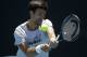 Serbia's Novak Djokovic makes a backhand return during a practice session at the Australian Open tennis championships in Melbourne, Australia, Sunday, Jan. 13, 2019. (AP Photo/Mark Schiefelbein)