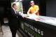 In this Nov. 13, 2018 photo, Mark Giannantonio, president of Resorts Casino in Atlantic City N.J., speaks with a worker about progress on the casino's new sports betting facility it will open with DraftKings on Nov. 20. The facility is the latest in a race among New Jersey casinos, racetracks and bookmakers to have not only an online operation but also a physical facility to attract gamblers in New Jersey's fast-growing sports betting market. (AP Photo/Wayne Parry)