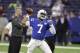 Indianapolis Colts quarterback Jacoby Brissett (7) throws before an NFL football game against the New York Giants in Indianapolis, Sunday, Dec. 23, 2018. (AP Photo/Darron Cummings)