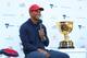 MELBOURNE, AUSTRALIA - DECEMBER 06: Tiger Woods speaks next to the Presidents Cup during a Presidents Cup media opportunity at the Yarra Promenade on December 5, 2018 in Melbourne, Australia. The Presidents Cup 2019 will be held on December 9-15, 2019, when it returns to the prestigious Royal Melbourne Golf Club in Australia. (Photo by Scott Barbour/Getty Images)