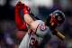 DENVER, CO - SEPTEMBER 30: Bryce Harper #34 of the Washington Nationals warms up in the on deck circle before a game against the Colorado Rockies at Coors Field on September 30, 2018 in Denver, Colorado. (Photo by Dustin Bradford/Getty Images)