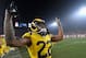 LOS ANGELES, CA - NOVEMBER 19: Marcus Peters #22 of the Los Angeles Rams celebrates defeating the Kansas City Chiefs with the score of 54-51 at Los Angeles Memorial Coliseum on November 19, 2018 in Los Angeles, California. (Photo by Kevork Djansezian/Getty Images)