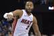 Miami Heat guard Wayne Ellington (2) controls the ball in the first half of an NBA basketball game against the Memphis Grizzlies on Friday, Dec. 14, 2018, in Memphis, Tenn. (AP Photo/Brandon Dill)