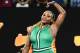 Serena Williams of the US celebrates her victory against Canada's Eugenie Bouchard after winning their women's singles match on day four of the Australian Open tennis tournament in Melbourne on January 17, 2019. (Photo by Jewel SAMAD / AFP) / -- IMAGE RESTRICTED TO EDITORIAL USE - STRICTLY NO COMMERCIAL USE -- (Photo credit should read JEWEL SAMAD/AFP/Getty Images)