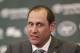 New York Jets head coach Adam Gase speaks during a news conference in Florham Park, N.J., Monday, Jan. 14, 2019. The Jets coach was formally introduced at the team's facility, and social media was quickly abuzz. No, not with his vision for the team or where he sees quarterback Sam Darnold’s progress going. It was all about Gase's eyes, which were intensely focused at times throughout the nearly 20-minute news conference. (AP Photo/Seth Wenig)