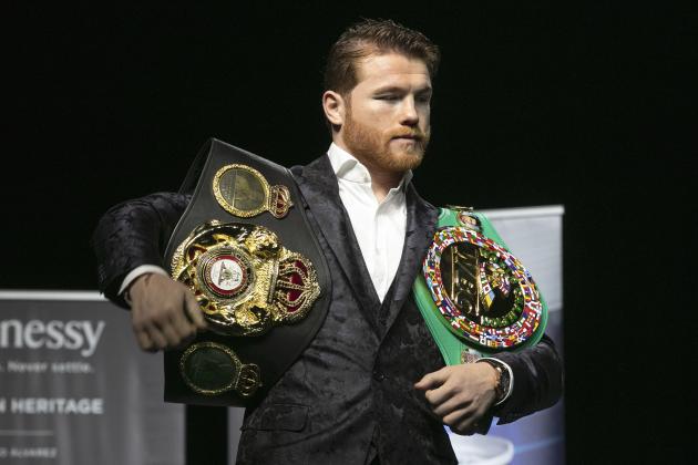 Boxer Canelo Alvarez poses for photos at Madison Square Garden, in New York, Wednesday, Oct. 17, 2018. He will meet Rocky Fielding in a 12-round, super middleweight bout Dec. 15, 2018. (AP Photo/Richard Drew)