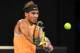 Spain's Rafael Nadal hits a return against Australia's Alex de Minaur during their men's singles match on day five of the Australian Open tennis tournament in Melbourne on January 18, 2019. (Photo by WILLIAM WEST / AFP) / -- IMAGE RESTRICTED TO EDITORIAL USE - STRICTLY NO COMMERCIAL USE -- (Photo credit should read WILLIAM WEST/AFP/Getty Images)