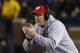 Wisconsin coach Paul Chryst applauds during the second half of the team's NCAA college football game against Michigan in Ann Arbor, Mich., Saturday, Oct. 13, 2018. (AP Photo/Paul Sancya)