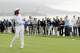 PEBBLE BEACH, CA - FEBRUARY 11: Larry Fitzgerald plays his shot from the 14th tee during the Final Round of the AT&T Pebble Beach Pro-Am at Pebble Beach Golf Links on February 11, 2018 in Pebble Beach, California. (Photo by Mike Ehrmann/Getty Images)