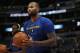 Golden State Warriors center DeMarcus Cousins (0) in the first half of an NBA basketball game Tuesday, Jan. 15, 2019, in Denver. (AP Photo/David Zalubowski)