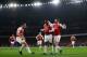 LONDON, ENGLAND - JANUARY 19: Alexandre Lacazette of Arsenal celebrates scoring his teams first goal with Granit Xhaka and Aaron Ramsey during the Premier League match between Arsenal FC and Chelsea FC at Emirates Stadium on January 19, 2019 in London, United Kingdom. (Photo by Catherine Ivill/Getty Images)