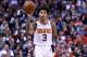 TORONTO, ON - JANUARY 17: Kelly Oubre Jr. #3 of the Phoenix Suns throws the ball to an official during the second half of an NBA game against the Toronto Raptors at Scotiabank Arena on January 17, 2019 in Toronto, Canada. NOTE TO USER: User expressly acknowledges and agrees that, by downloading and or using this photograph, User is consenting to the terms and conditions of the Getty Images License Agreement. (Photo by Vaughn Ridley/Getty Images)