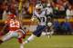 KANSAS CITY, MISSOURI - JANUARY 20: Rob Gronkowski #87 of the New England Patriots makes a catch in the second quarter against Kendall Fuller #23 of the Kansas City Chiefs during the AFC Championship Game at Arrowhead Stadium on January 20, 2019 in Kansas City, Missouri. (Photo by David Eulitt/Getty Images)