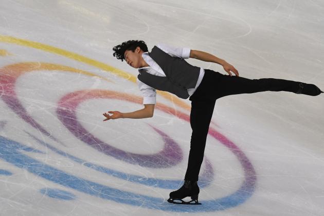 Nathan Chen of United States competes in the Men Short Program during the Internationaux de France ISU Grand Prix of Figure Skating in Grenoble, central-eastern France, on November 23, 2018. (Photo by JEAN-PIERRE CLATOT / AFP)        (Photo credit should read JEAN-PIERRE CLATOT/AFP/Getty Images)