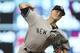New York Yankees pitcher Sonny Gray throws against the Minnesota Twins in the first inning of a baseball game, Tuesday, Sept. 11, 2018, in Minneapolis. (AP Photo/Jim Mone)