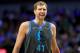 DALLAS, TEXAS - JANUARY 16: Dirk Nowitzki #41 of the Dallas Mavericks reacts after being called for a foul against the San Antonio Spurs in the second half at American Airlines Center on January 16, 2019 in Dallas, Texas. NOTE TO USER: User expressly acknowledges and agrees that, by downloading and or using this photograph, User is consenting to the terms and conditions of the Getty Images License Agreement. (Photo by Tom Pennington/Getty Images)