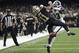 FILE-In this Sunday, Jan. 20, 2019 file photo, New Orleans Saints wide receiver Tommylee Lewis (11) works for a catch against Los Angeles Rams defensive back Nickell Robey-Coleman (23) during the second half the NFL football NFC championship game, in New Orleans. The Rams won 26-23. New Orleans Saints fans have found some pretty creative ways to express their displeasure over the infamous “no call” during last weekend’s Saints-Rams championship game. But their newest tactic may make the loudest statement - a Super Bowl boycott. (AP Photo/Gerald Herbert, File)