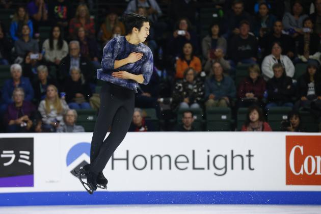 EVERETT, WA - OCTOBER 20:  Nathan Chen of the USA competes in the Men's Free Skate on day two of the 2018 ISU Grand Prix of Figure Skating Skate America at Angel of the Winds Arena on October 20, 2018 in Everett, Washington. Chen took gold with a total score of 280.57.  (Photo by Lindsey Wasson/Getty Images)