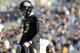 Missouri quarterback Drew Lock reacts after throwing an incomplete pass during the first half of an NCAA college football game against Vanderbilt Saturday, Nov. 10, 2018, in Columbia, Mo. (AP Photo/Jeff Roberson)
