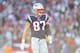 FOXBOROUGH, MA - DECEMBER 23: Rob Gronkowski #87 of the New England Patriots looks on during the first half against the Buffalo Bills at Gillette Stadium on December 23, 2018 in Foxborough, Massachusetts. (Photo by Maddie Meyer/Getty Images)