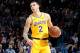 OKLAHOMA CITY, OK- JANUARY 17: Los Angeles Lakers guard Lonzo Ball #2 handles the ball during the game against the Oklahoma City Thunder on January 17, 2019 at Chesapeake Energy Arena in Oklahoma City, Oklahoma. NOTE TO USER: User expressly acknowledges and agrees that, by downloading and or using this photograph, User is consenting to the terms and conditions of the Getty Images License Agreement. Mandatory Copyright Notice: Copyright 2019 NBAE (Photo by Zach Beeker/NBAE via Getty Images)