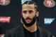 FILE - This Jan. 1, 2017, file photo shows then San Francisco 49ers quarterback Colin Kaepernick speaking at a news conference after the team's NFL football game against the Seattle Seahawks in Santa Clara, Calif. Pete Carroll said the Seattle Seahawks have not closed the door on the possibility of adding Kaepernick to their roster, but how much further they pursue it may depend on the upcoming NFL draft. Reports surfaced earlier this month that Seattle pulled out of a planned workout for Kaepernick. Seattle has been one of the few teams to show interest in Kaepernick following his protests during the national anthem. (AP Photo/Marcio Jose Sanchez, File)