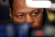 Los Angeles Rams nose tackle Ndamukong Suh (93) is framed by a video camera as he speaks to reporters during a news conference ahead of the NFL Super Bowl 53 football game against the New England Patriots Wednesday, Jan. 30, 2019, in Atlanta. (AP Photo/John Bazemore)