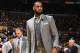 LOS ANGELES, CA - JANUARY 29: LeBron James #23 of the Los Angeles Lakers looks on against the Philadelphia 76ers on January 21, 2019 at STAPLES Center in Los Angeles, California. NOTE TO USER: User expressly acknowledges and agrees that, by downloading and/or using this Photograph, user is consenting to the terms and conditions of the Getty Images License Agreement. Mandatory Copyright Notice: Copyright 2019 NBAE (Photo by Andrew D. Bernstein/NBAE via Getty Images)