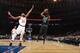 NEW YORK, NY FEBRUARY 1: Kyrie Irving #11 of the Boston Celtics shoots the ball against the New York Knicks on February 1, 2019 at Madison Square Garden in New York City, New York. NOTE TO USER: User expressly acknowledges and agrees that, by downloading and or using this photograph, User is consenting to the terms and conditions of the Getty Images License Agreement. Mandatory Copyright Notice: Copyright 2019 NBAE (Photo by Nathaniel S. Butler/NBAE via Getty Images)
