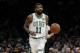 Kyrie Irving of Boston Celtics will use the ball during the second quarter of an NBA basketball match against the Miami Heat Monday, January 21, 2019 in Boston. (AP Photo / Winslow Townson)