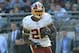 JACKSONVILLE, FLORIDA - DECEMBER 16: Adrian Peterson #26 of the Washington Redskins runs for yardage during the game against the Jacksonville Jaguars at TIAA Bank Field on December 16, 2018 in Jacksonville, Florida. (Photo by Sam Greenwood/Getty Images)