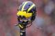 MADISON, WI - NOVEMBER 18: General view as a Michigan Wolverines helmet is held in the air during a game against the Wisconsin Badgers at Camp Randall Stadium on November 18, 2017 in Madison, Wisconsin. Wisconsin won 24-10. (Photo by Joe Robbins/Getty Images) *** Local Caption ***