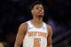 New York Knicks' Dennis Smith Jr. during the first half of the NBA basketball game against the Memphis Grizzlies, Sunday, Feb. 3, 2019, in New York. (AP Photo/Seth Wenig)