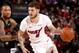 PORTLAND, OR - FEBRUARY 5: Tyler Johnson #8 of the Miami Heat handles the ball against the Portland Trail Blazers on February 5, 2019 at the Moda Center Arena in Portland, Oregon. NOTE TO USER: User expressly acknowledges and agrees that, by downloading and or using this photograph, user is consenting to the terms and conditions of the Getty Images License Agreement. Mandatory Copyright Notice: Copyright 2019 NBAE (Photo by Cameron Browne/NBAE via Getty Images)