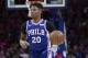 Philadelphia 76ers' Markelle Fultz in action during the second half of an NBA basketball game against the Atlanta Hawks, Monday, Oct. 29, 2018, in Philadelphia. The 76ers won 113-92. (AP Photo/Chris Szagola)