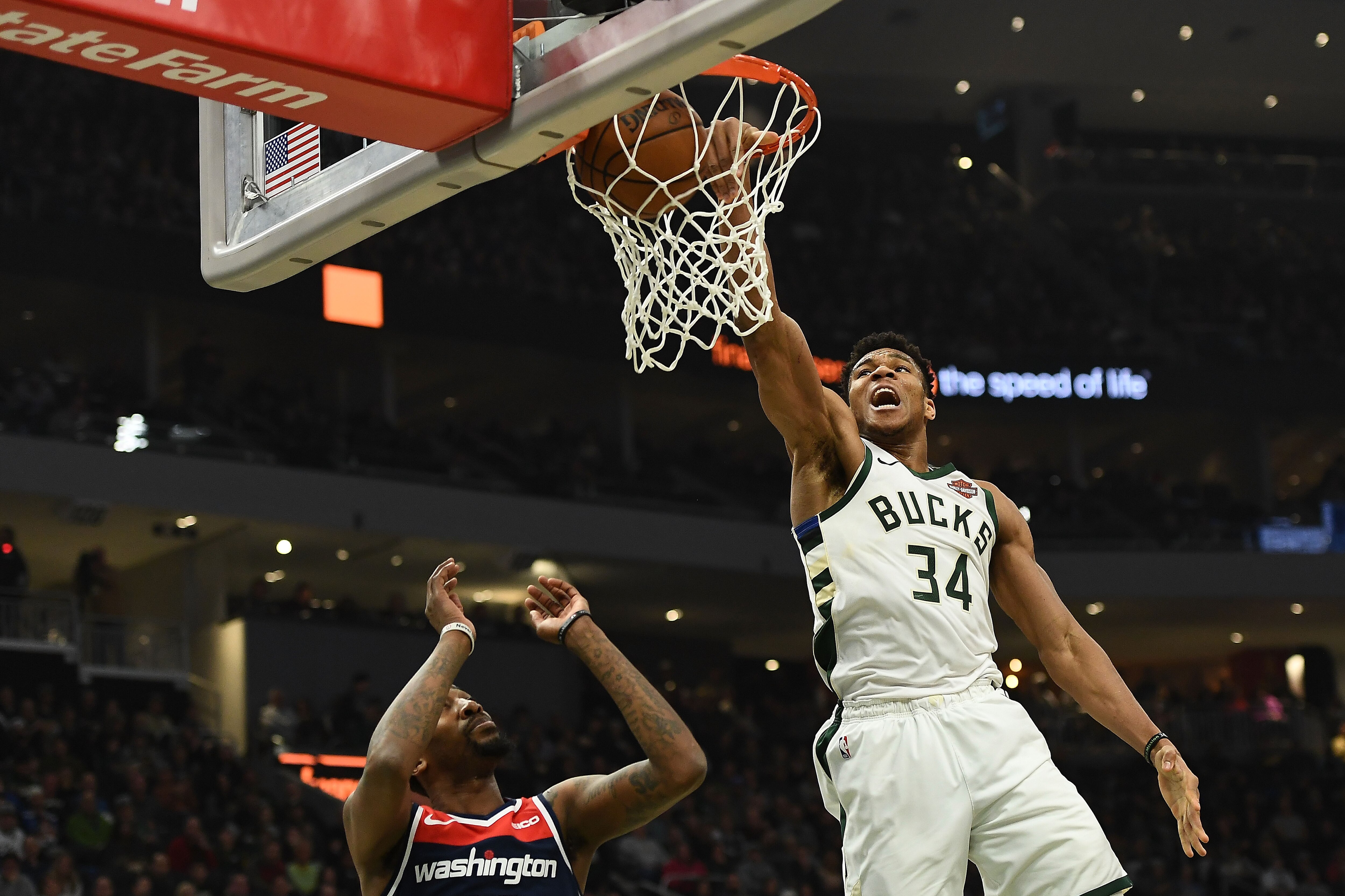 Giannis Antetokounmpo Dominant As Bucks Rout Wizards After - 
