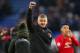 LEICESTER, ENGLAND - FEBRUARY 03: Ole Gunnar Solskjaer, Interim Manager of Manchester United celebrates victory following the Premier League match between Leicester City and Manchester United at The King Power Stadium on February 3, 2019 in Leicester, United Kingdom. (Photo by Catherine Ivill/Getty Images)