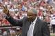 Hall of famer Frank Robinson prior to major league baseballs civil rights game, Saturday, May 15, 2010, in Cincinnati. (AP Photo/Al Behrman)
